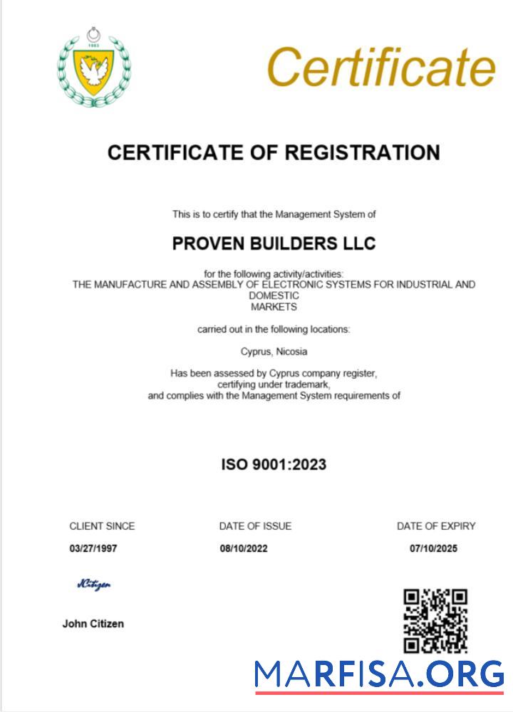 Realistic Cyprus certificate of registration Word and PDF template